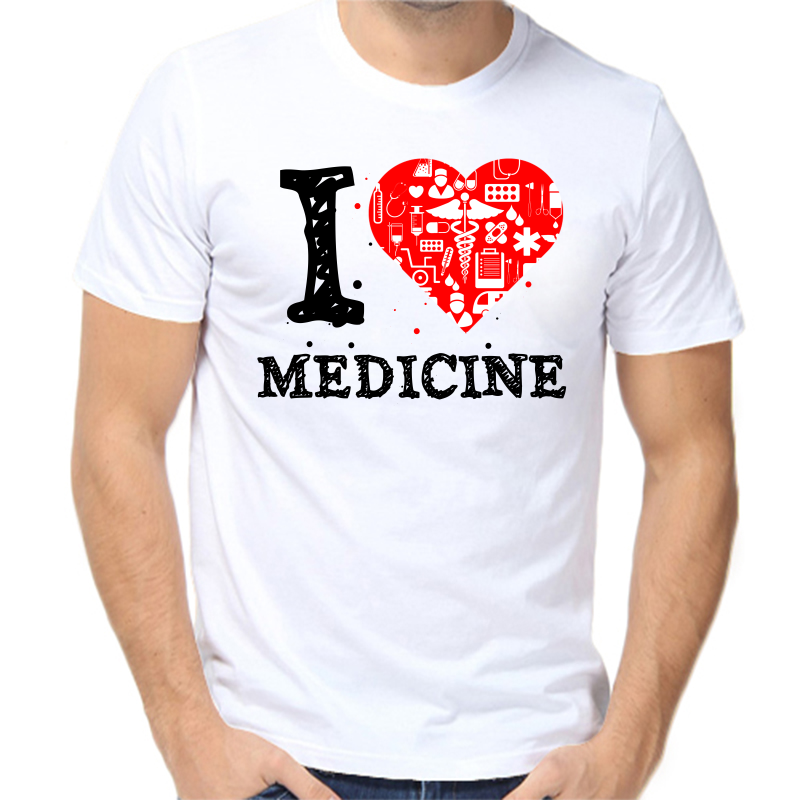 

Футболка мужская белая 70 р-р i love medicine, Белый, fm_i_love_medicine