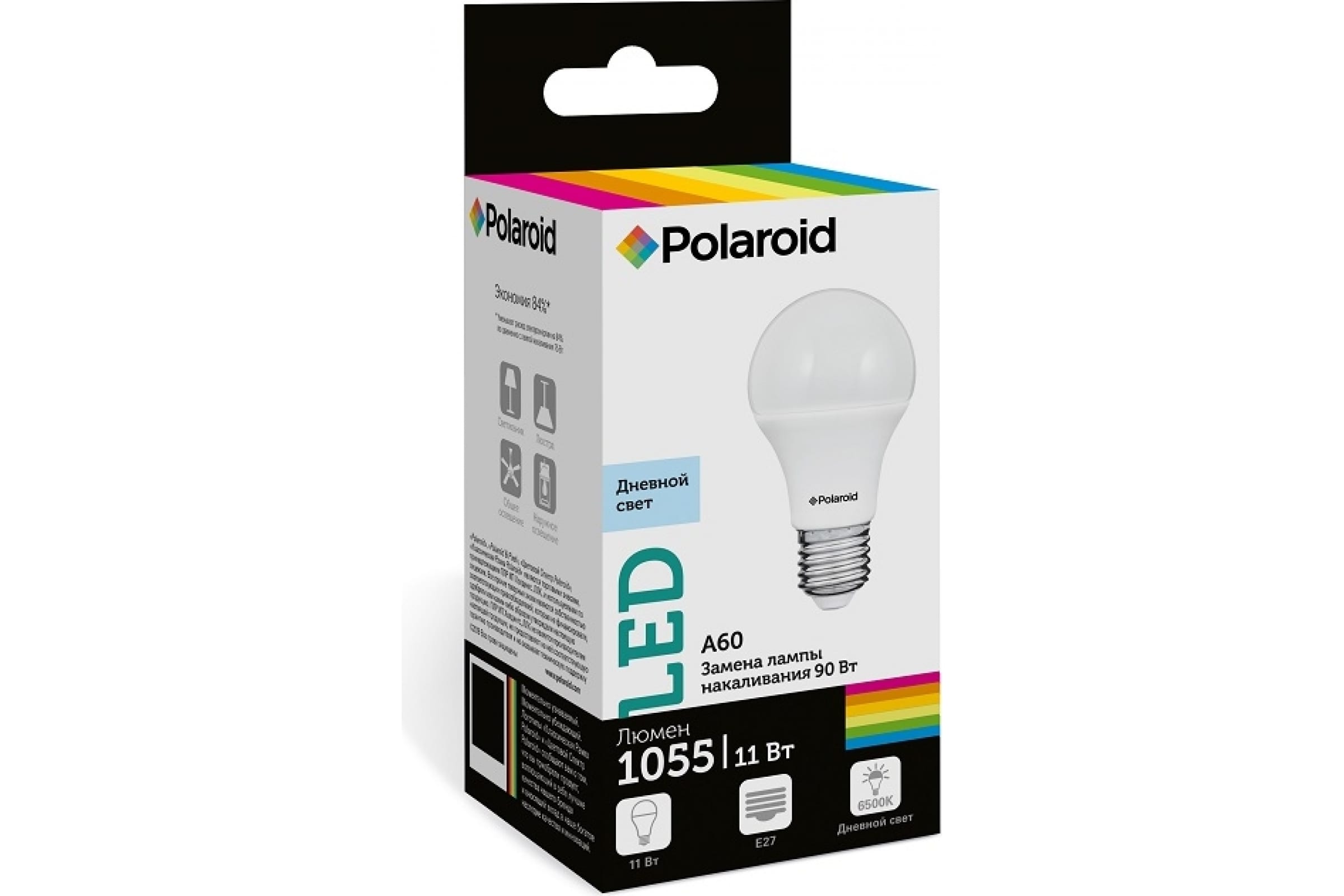 

Polaroid Светодиодная лампа 220V A60 11W 6500K E27 1055lm PL-A60110276