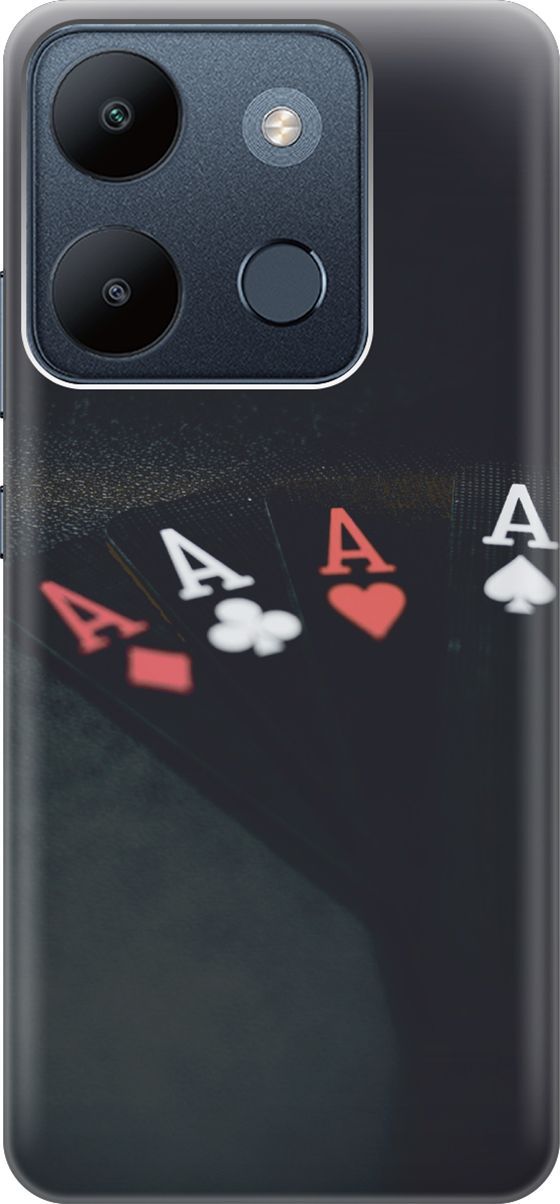 

Чехол на Infinix Smart 7/Tecno Spark Go 2023/Pop 7/Pop 7 Pro "Флеш-рояль", Черный;белый, 158845