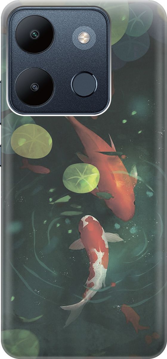 

Чехол на Infinix Smart 7/Tecno Spark Go 2023/Pop 7/Pop 7 Pro "Карпы кои", Зеленый;оранжевый, 158838