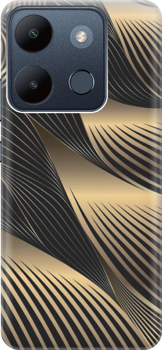 

Чехол на Infinix Smart 7/Tecno Spark Go 2023/Pop 7/Pop 7 Pro "Золотистые изгибы", Золотистый;черный, 158833