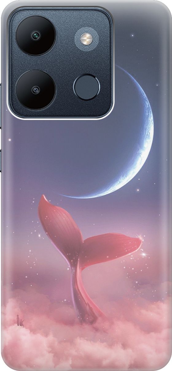 

Чехол на Infinix Smart 7/Tecno Spark Go 2023/Pop 7/Pop 7 Pro "Небесный кит", Розовый;синий, 158835