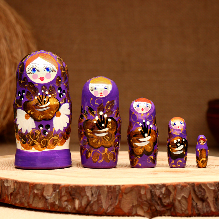 

Матрёшка Лолита ромашки, 5-кукольная 10-11 см, Разноцветный;фиолетовый, Лолита ромашки