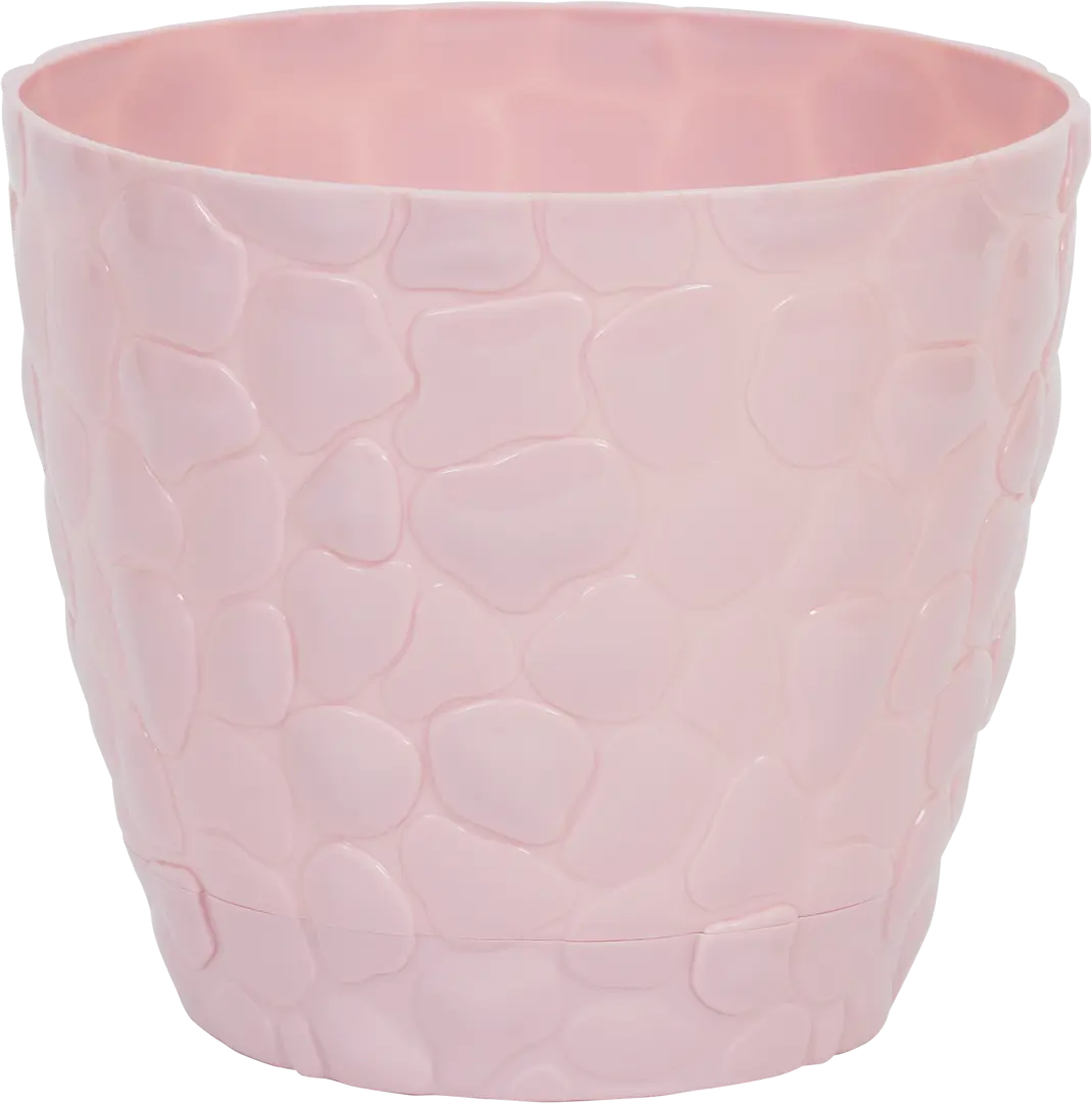 Кашпо Idea Камни 22 h19.1 см v4.8 л пластик розовый