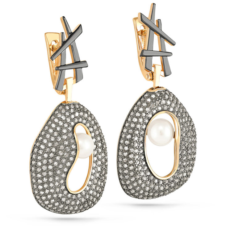 

Серьги подвески из желтого золота с бриллиантом Kabarovsky 12-2987-1500, 12-2987-1500