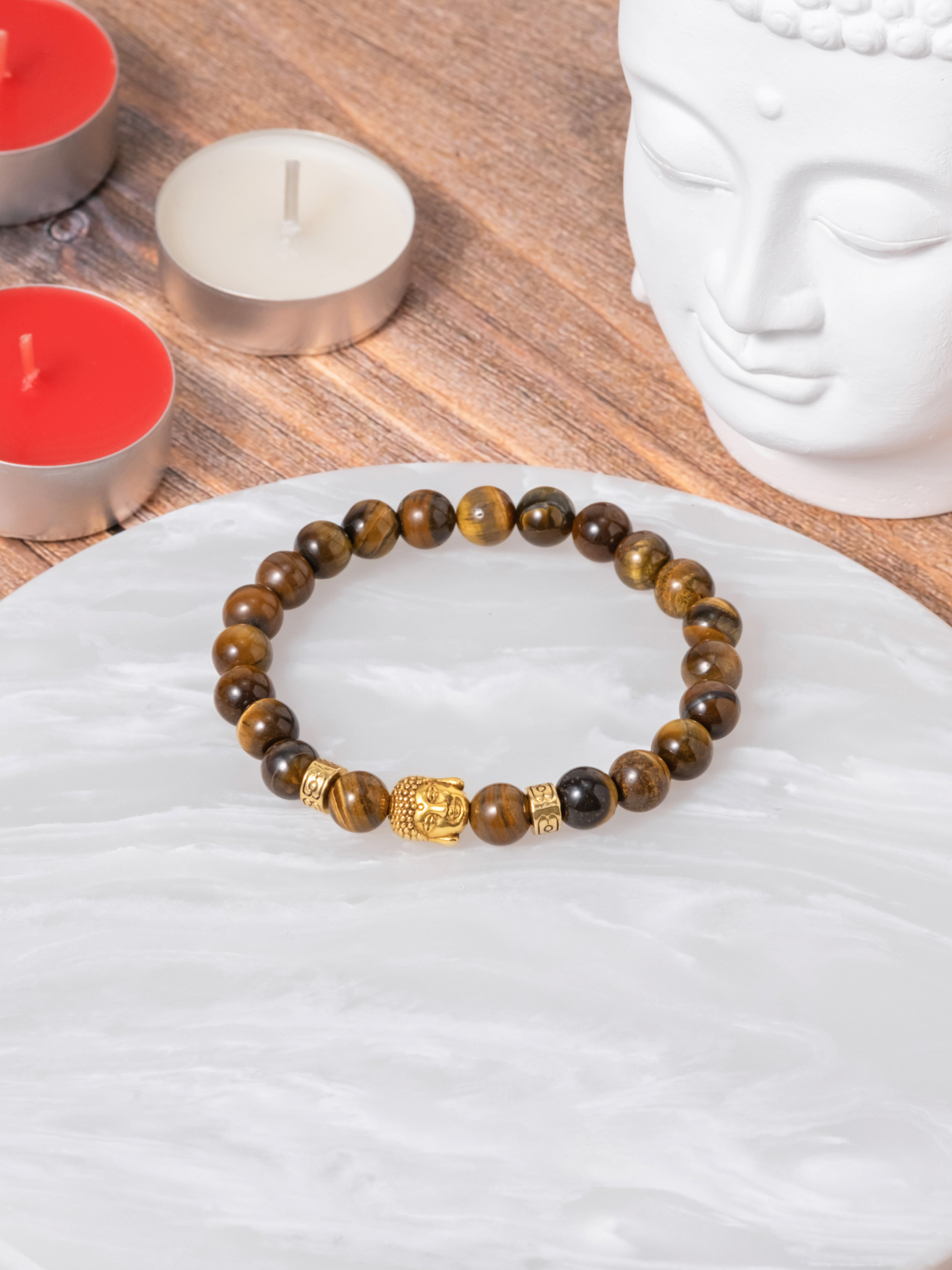 Браслет из латуни р.15-24 X-Rune ББТГ, тигровый глаз