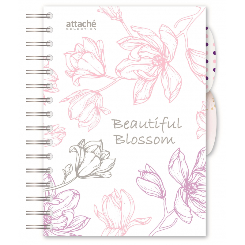 

Бизнес-тетрадь А5,140л,кл,спир,плас Attache Selection Flower DreamsBlossom