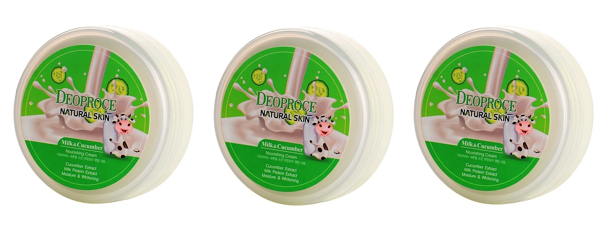 

Крем для лица Deoproce с экстрактом огурца 100 г 3 шт, Natural Skin Nourishing Cream Milk Cucumber