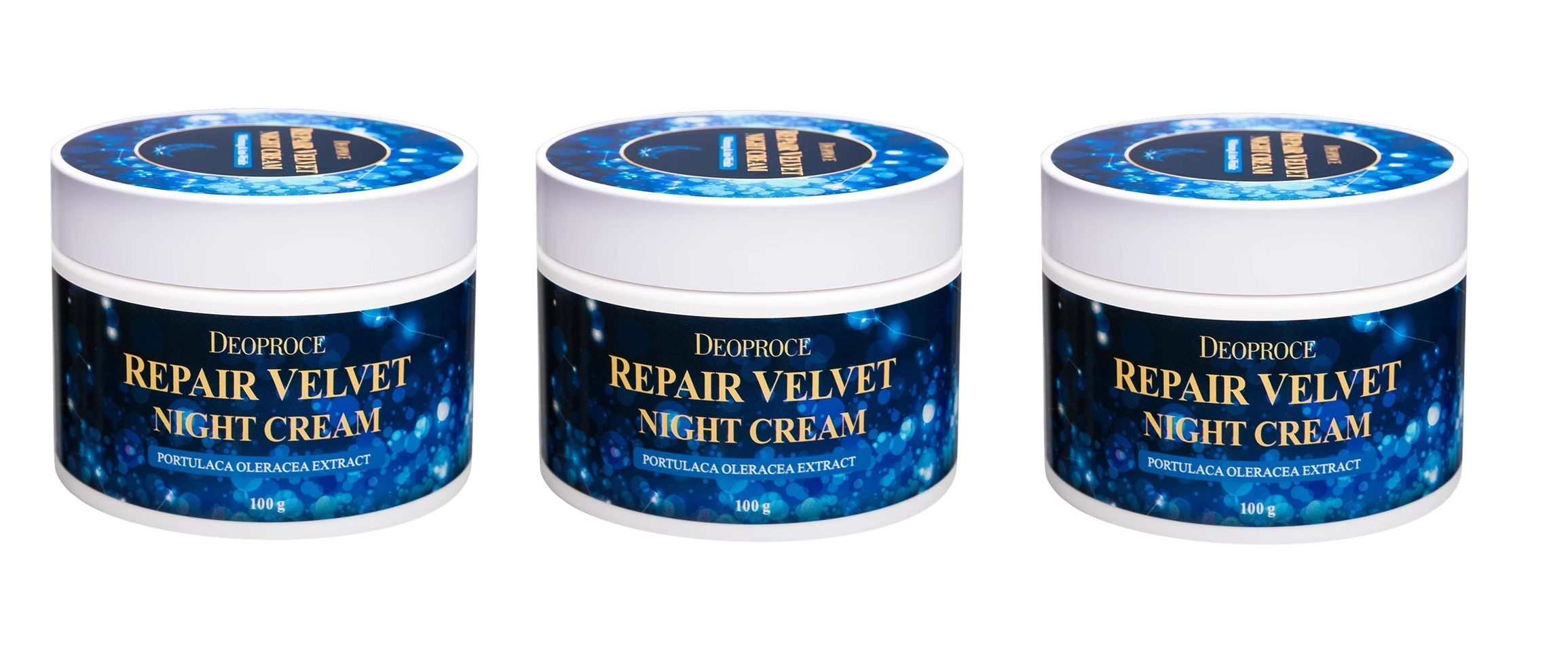 

Крем для лица Deoproce ночной восстанавливающий 100 г 3 шт, MOISTURE REPAIR VELVET NIGHT CREAM