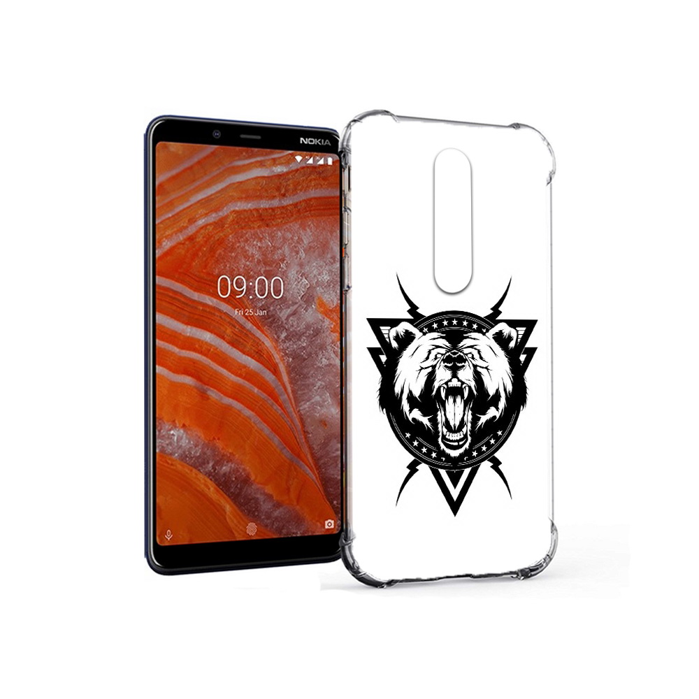 

Чехол MyPads Tocco для Nokia 3.1 Plus медведь в треугольнике (PT121397.96.464), Прозрачный, Tocco