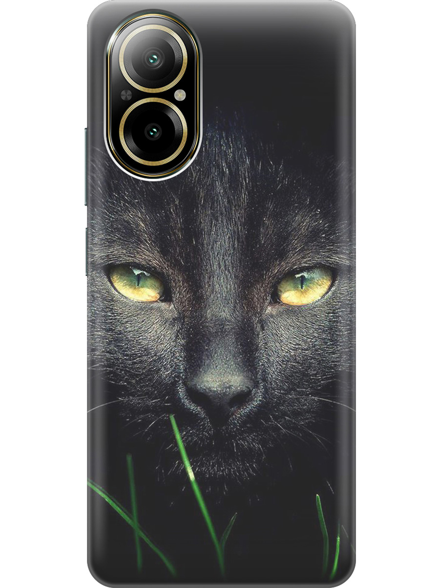 

Силиконовый чехол на Realme C67 с рисунком "Кошка в темноте", Черный, 20012142