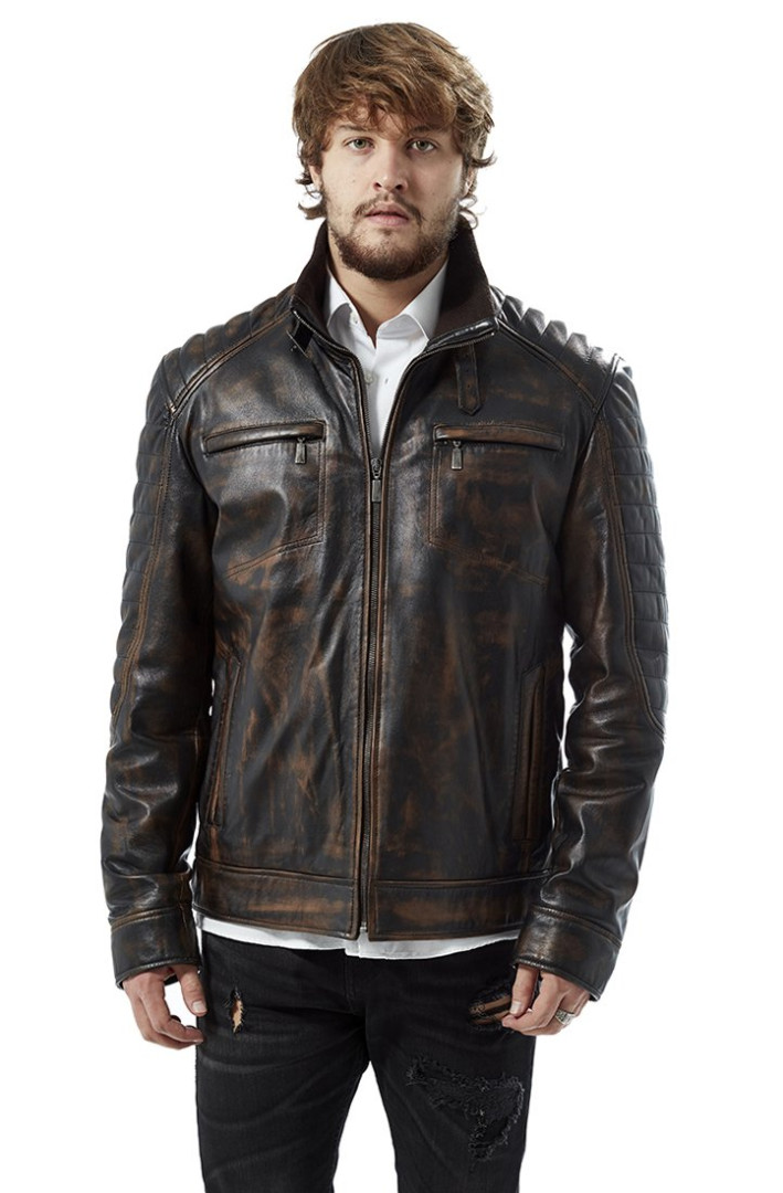

Кожаная куртка мужская Hodore H35-5082V черная 2XL (товары доставляются из-за рубежа), Черный, H35-5082V
