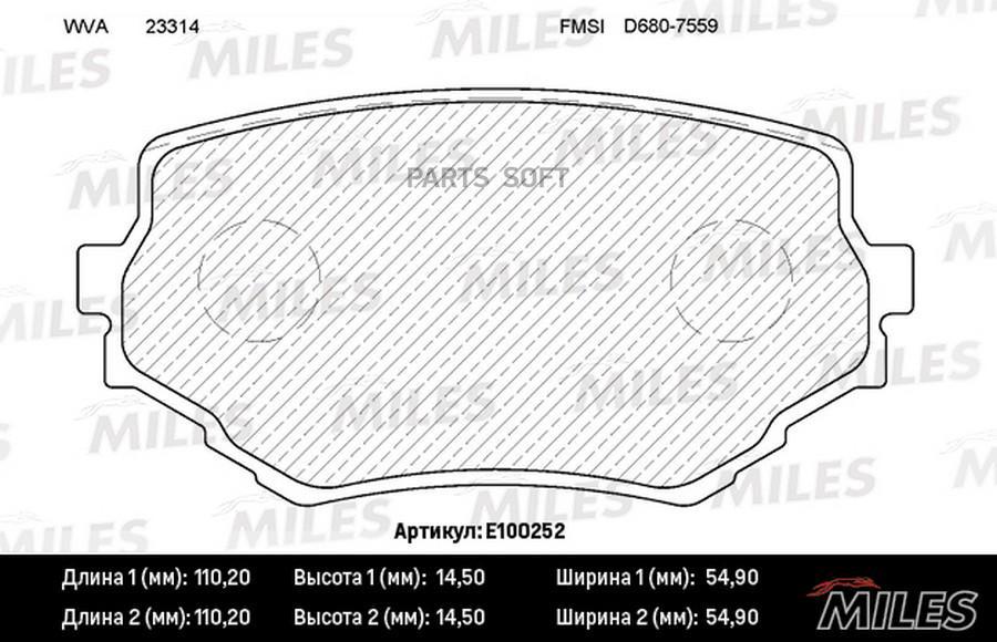 

Колодки тормозные SUZUKI VITARA/GRAND VITARA 94- передние SemiMetallic MILES E100252