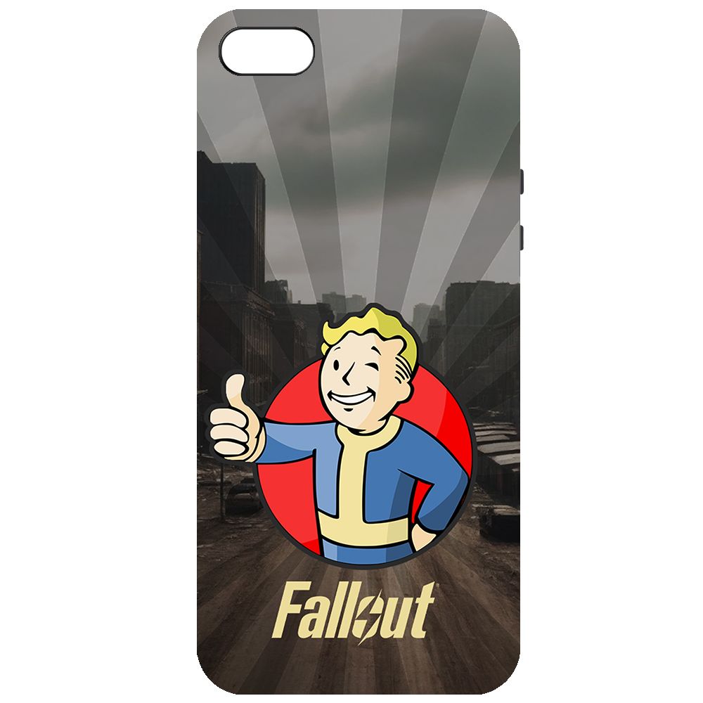 

Чехол-накладка Krutoff Soft Case Фоллаут (Fallout) - Волт-бой для iPhone 5/5s черный