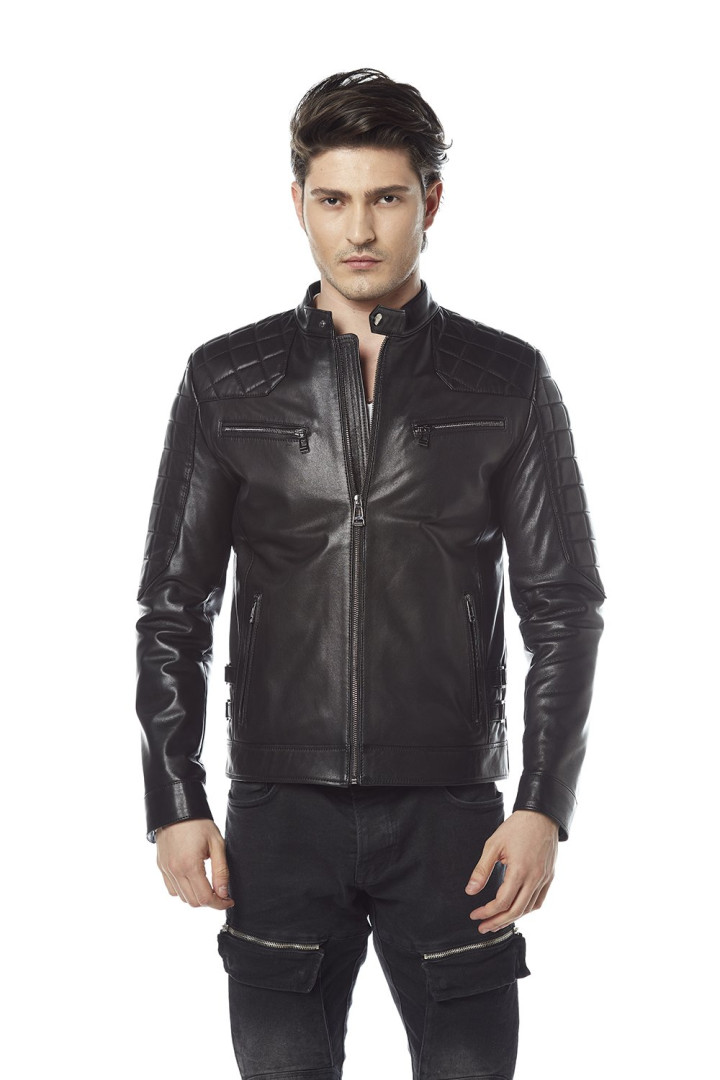 

Кожаная куртка мужская Hodore H35-007S черная XL (товары доставляются из-за рубежа), Черный, H35-007S