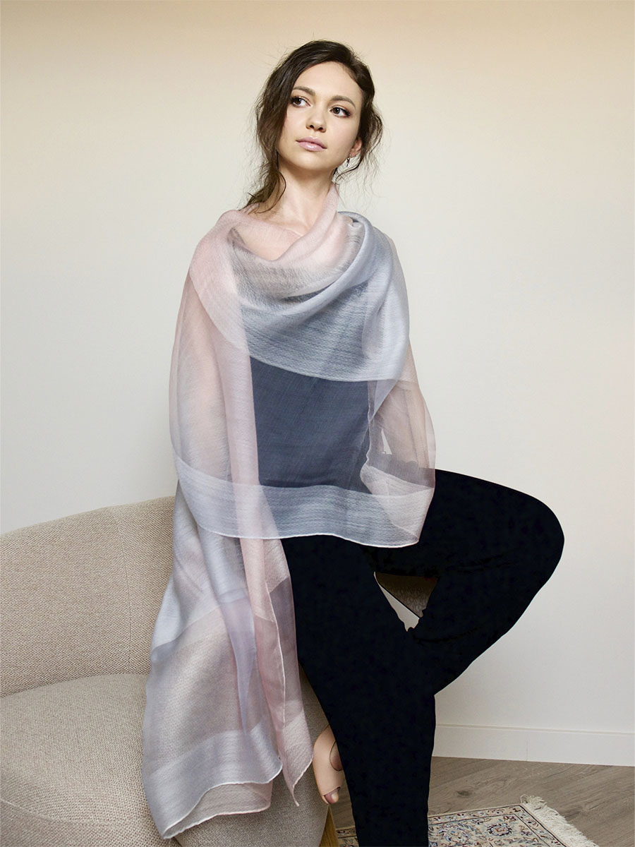 Палантин женский Le Motif Couture Мажетик перламутр, 190х85 см