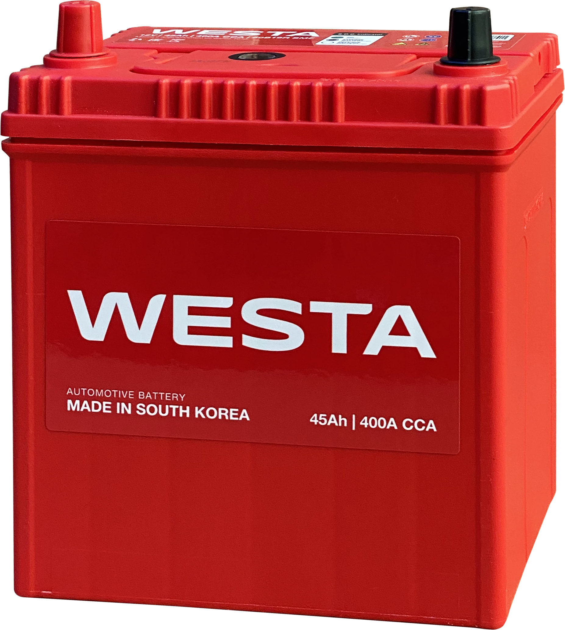 Аккумулятор WESTA Korea 50B19R SMF 45 Ач 400 А прямая полярность