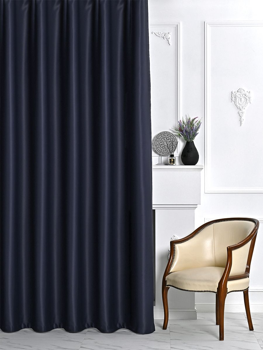 

Комплект штор A&H блэкаут 250x240 см 2 шт на шторной ленте, BLACK-2