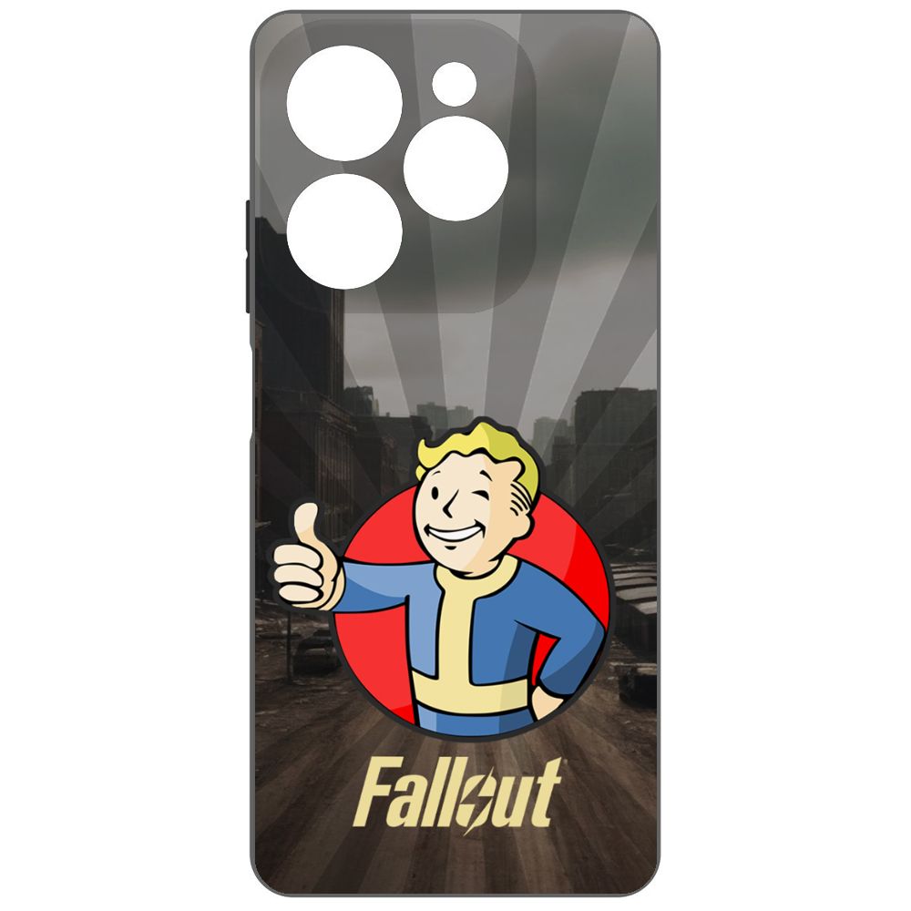 

Чехол-накладка Krutoff Soft Case Фоллаут (Fallout) - Волт-бой для INFINIX Hot 40i черный