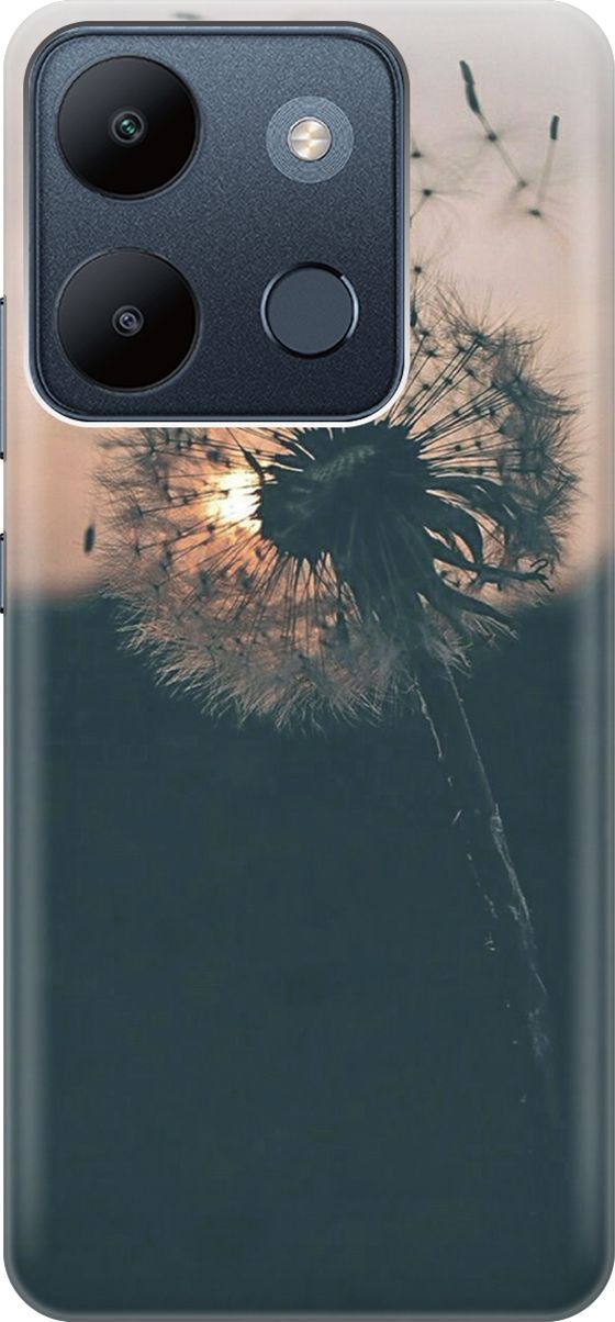 

Чехол на Infinix Smart 7/Tecno Spark Go 2023/Pop 7/Pop 7 Pro "Одуванчик на закате", Серый;черный, 158843