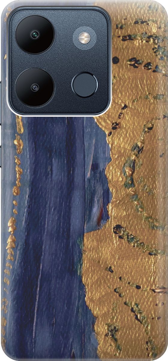 

Чехол на Infinix Smart 7/Tecno Spark Go 2023/Pop 7 Pro "Золотая краска на синем", Золотистый;синий, 158838