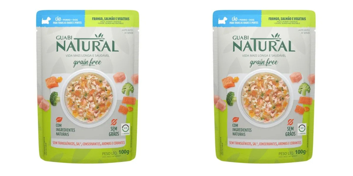 Влажный корм для собак Guabi Natural курица, лосось и овощи, 2 шт по 100 г