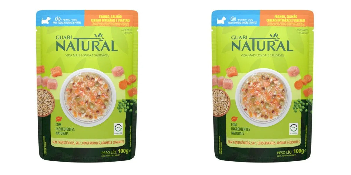 Влажный корм для собак Guabi Natural курица, лосось, 2 шт по 100 г