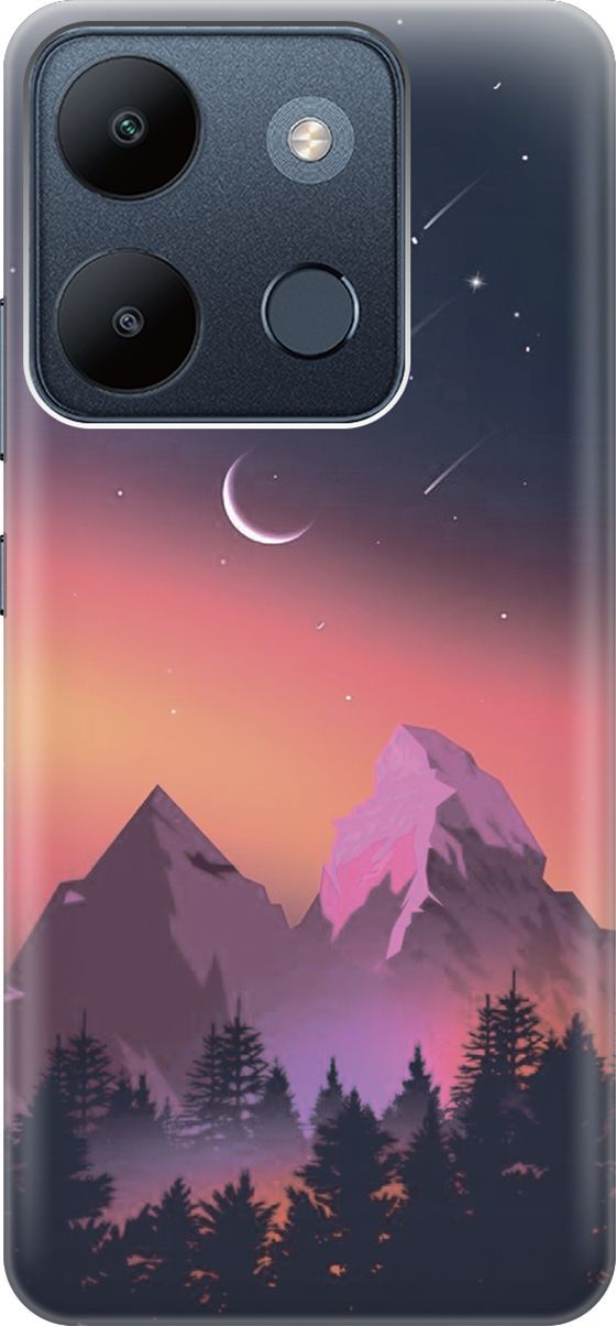 

Чехол на Infinix Smart 7/Tecno Spark Go 2023/Pop 7/Pop 7 Pro "Горы и звездопад", Оранжевый;черный, 158846