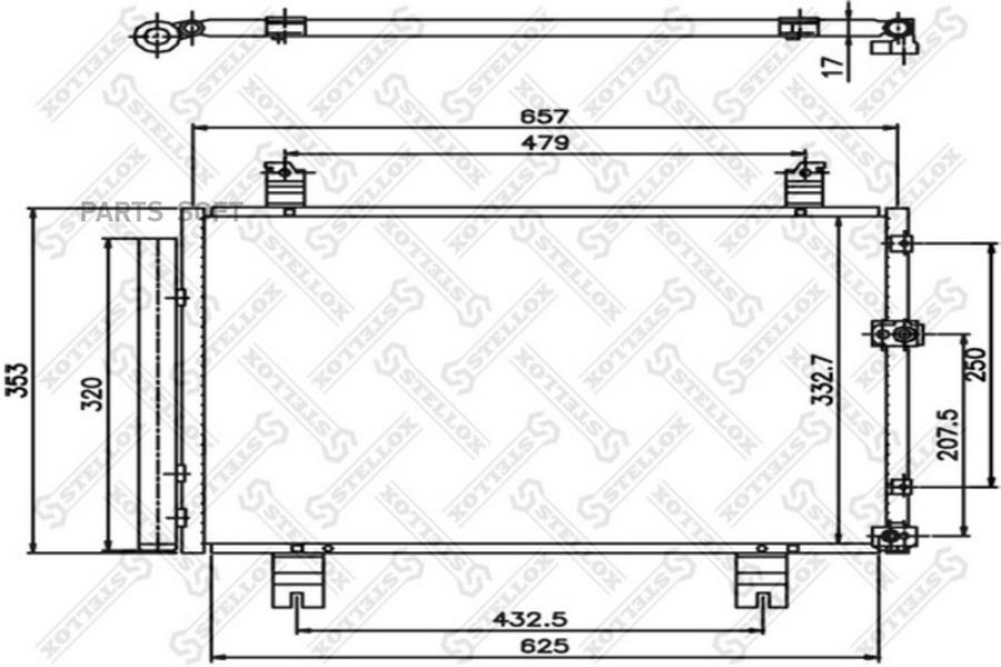 

STELLOX 10-45681-SX_радиатор кондиционера!\ Lexus IS250 2.5i V6 24V 05> 1шт