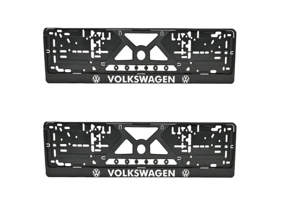 

Рамки номерного знака Логоавто VOLKSWAGEN фольцваген, 2 рамки + крепеж, рельеф