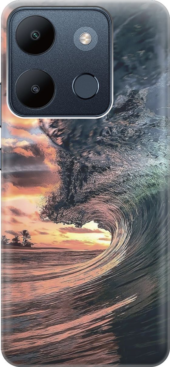 

Чехол на Infinix Smart 7/Tecno Spark Go 2023/Pop 7/Pop 7 Pro "Волна на закате", Оранжевый;синий, 158846