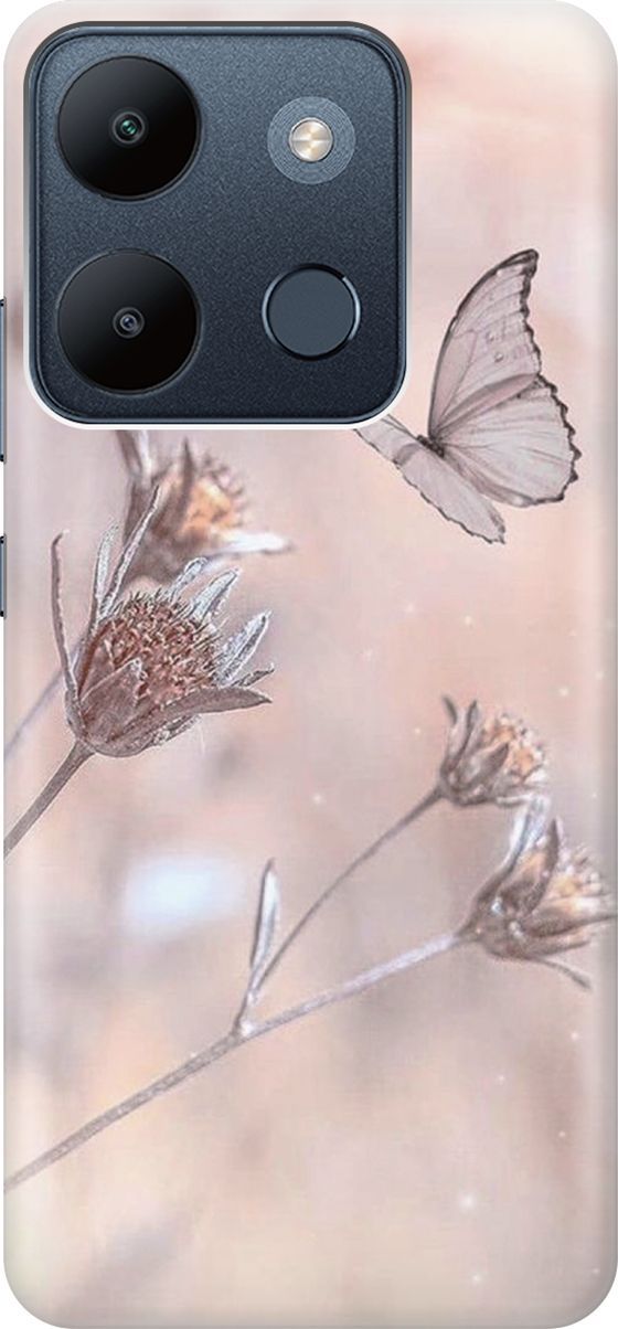 

Чехол на Infinix Smart 7/Tecno Spark Go 2023/Pop 7/Pop 7 Pro "Бабочка", Белый;розовый, 158846