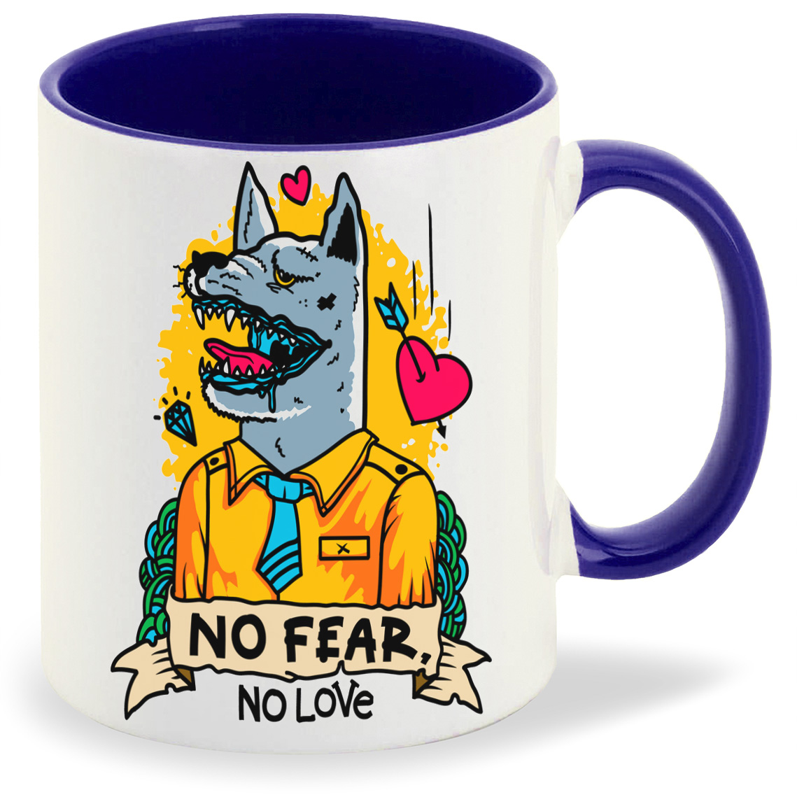 

Кружка CoolPodarok Прикол Волк no fear, Прикол Волк no fear
