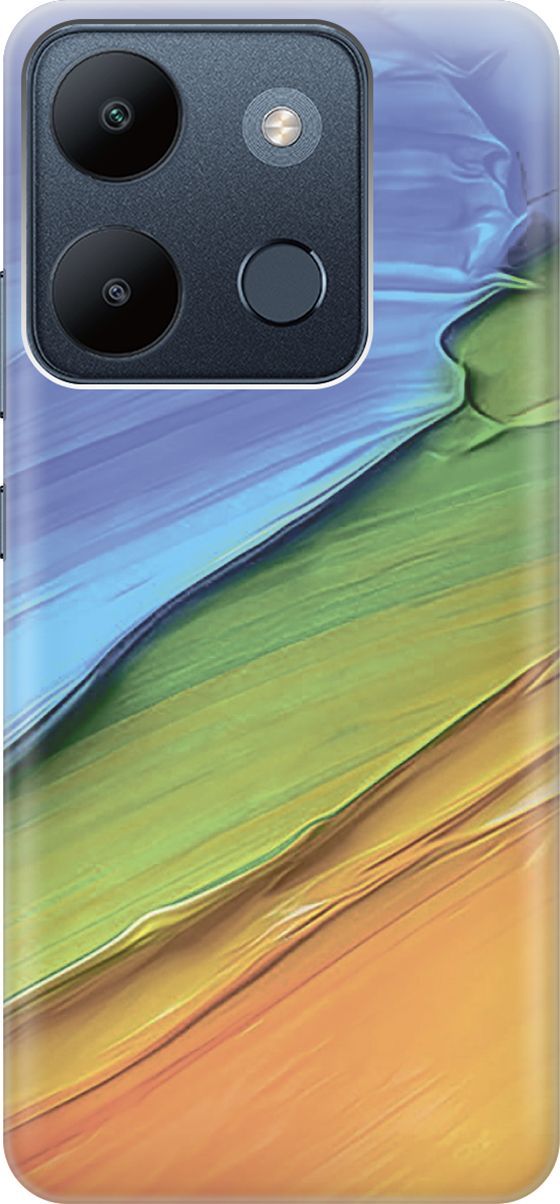 

Чехол на Infinix Smart 7/Tecno Spark Go 2023/Pop 7/Pop 7 Pro "Желто-синие ткани", Голубой;оранжевый, 158848