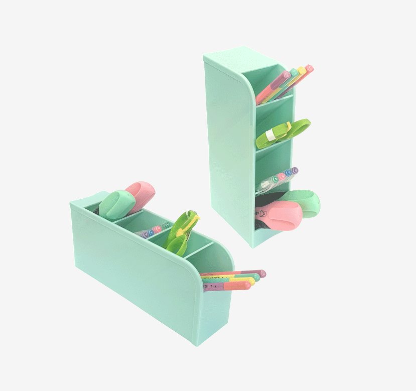 

Подставка для канцелярских принадлежностей deVENTE 20х9х5,3 пластик Pastel мятная, Зеленый, 1640372