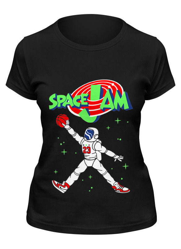 

Футболка женская Printio Space jam x jordan черная M, Черный, Space jam x jordan
