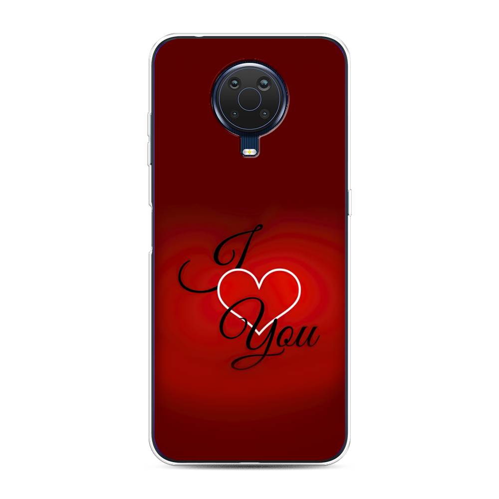 

Чехол Awog на Nokia G20 / Нокиа G20 "I love you 3", Красный;черный, 124150-6