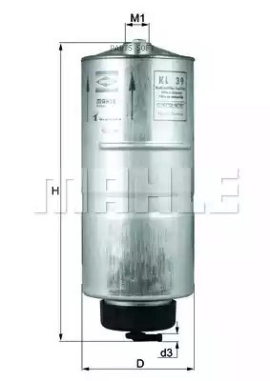 

Фильтр топливный MAHLEKNECHT KL 39, KL39