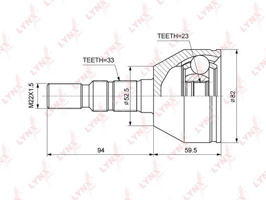 

ШРУС наруж.OPEL Astra J 1.4T-1.7D 09=>, CHEVROLET Cruze 1.4-1.7D 09=>