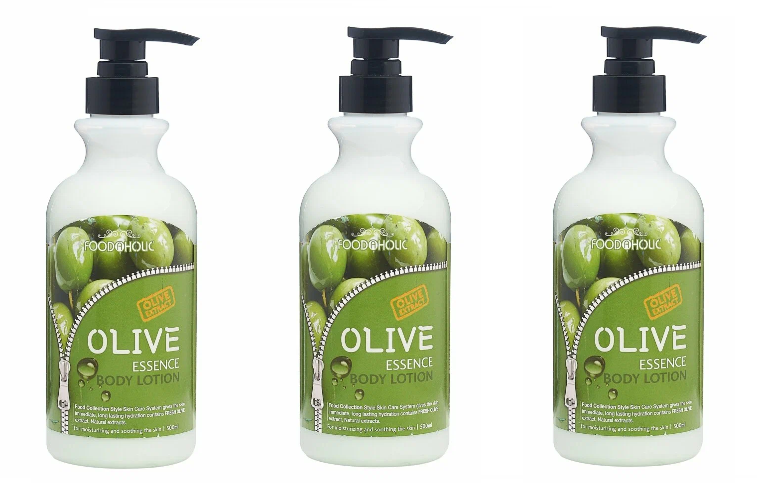 Лосьон для тела FoodaHolic Essential Body Lotion Olive с экстрактом оливы 500 мл 3 шт