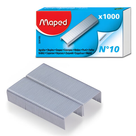 

Скобы для степлера №10, 1000 штук, MAPED (Франция), до 20 листов, 324105 - 16 шт