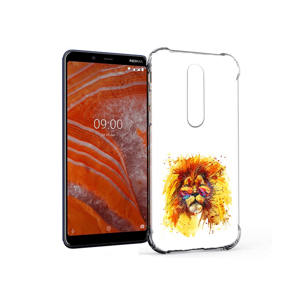 

Чехол MyPads Tocco для Nokia 3.1 Plus лев в очках (PT121397.96.436), Прозрачный, Tocco