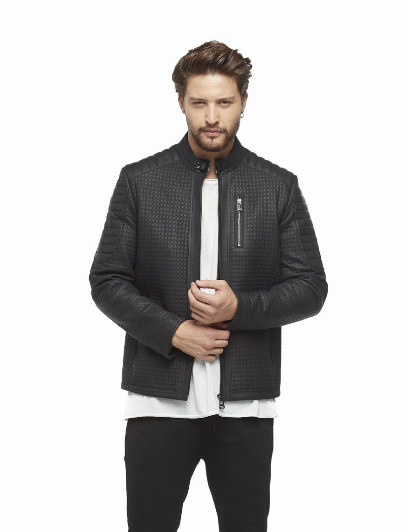 

Кожаная куртка мужская Hodore H35-8722 синяя M (товары доставляются из-за рубежа), Синий, H35-8722