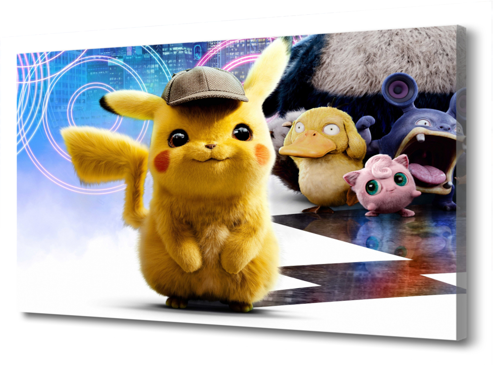 

Картина на холсте Покемоны, детектив Пикачу PRC-18 (105x70см). Натуральный холст