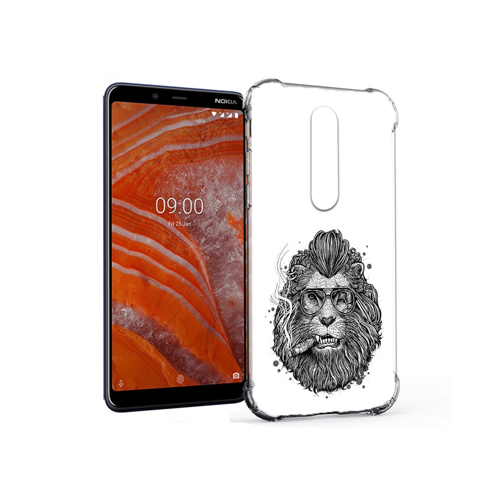 

Чехол MyPads Tocco для Nokia 3.1 Plus курящий лев (PT121397.96.432), Прозрачный, Tocco
