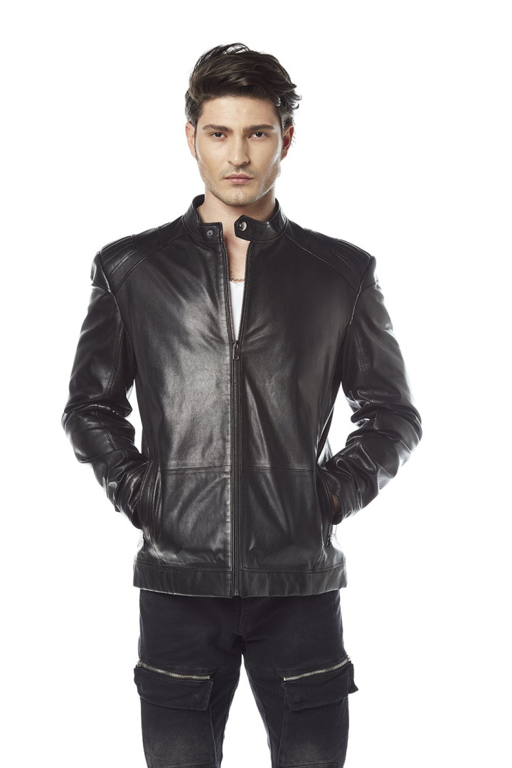 

Кожаная куртка мужская Hodore H35-8783 черная M (товары доставляются из-за рубежа), H35-8783