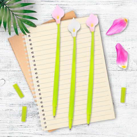 

Ручка фигурная шариковая ЮНЛАНДИЯ Цветок, ассорти, СИНЯЯ, пишущий узел 0,7 мм, 12 шт