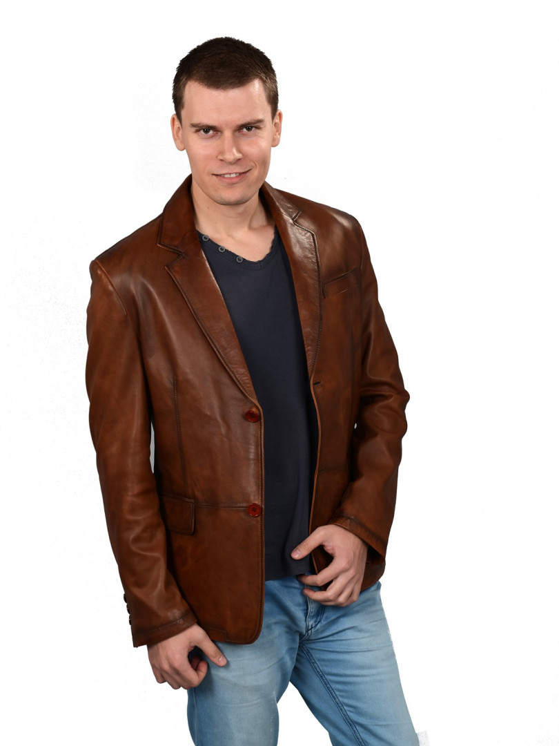 

Кожаная куртка мужская Hodore H35-zoraT коричневая 3XL (товары доставляются из-за рубежа), Коричневый, H35-zoraT