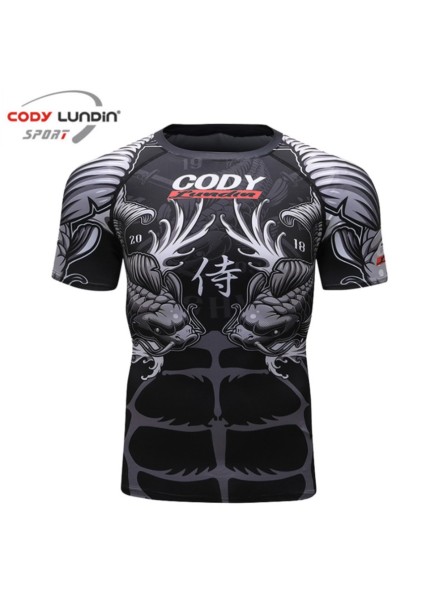 

Рашгард с коротким рукавом для ММА Cody Lundin Bushido р. M, Черный, BUSHIDO