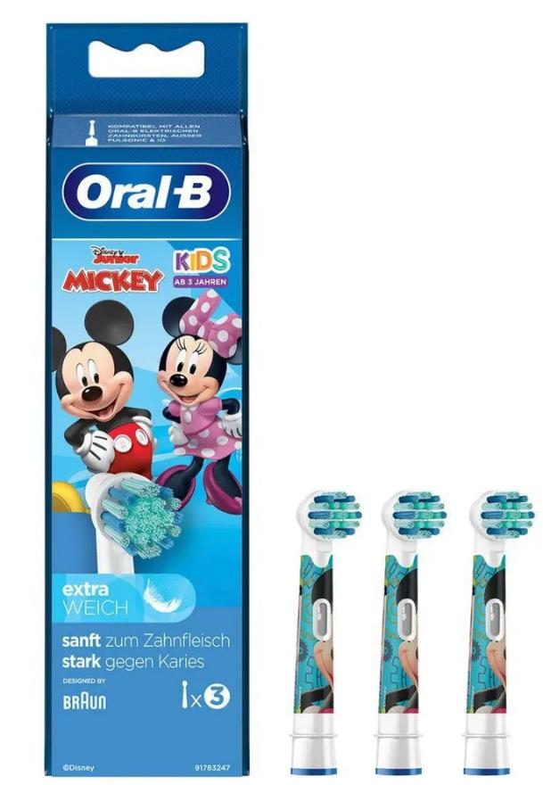 Насадка для электрической зубной щетки Oral-B MICKEY EXTRA насадка для электрической зубной щетки oral b stages kids холодное сердце